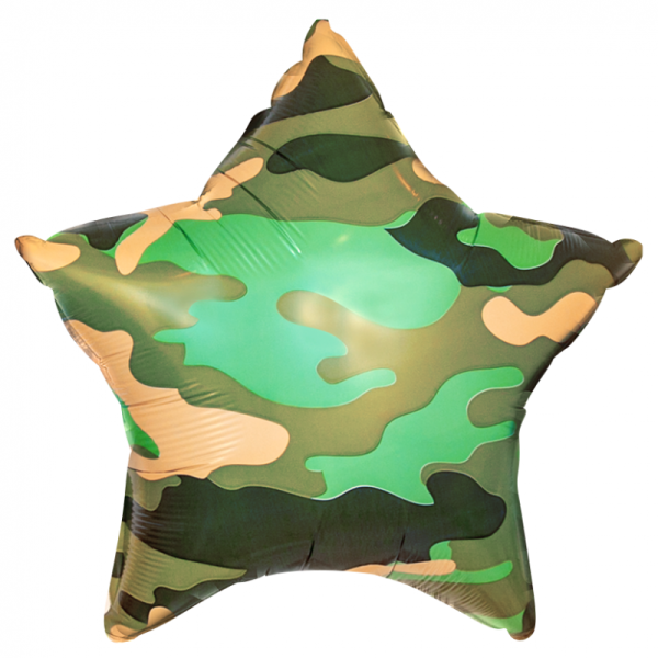 Шар фольгированный звезда милитари
