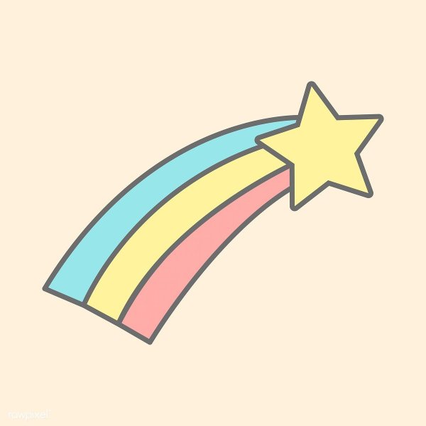 Падающая звезда с радугой