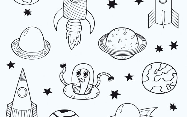 Космос раскраска для детей