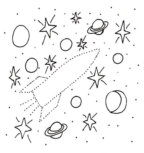 Раскраска. В космосе