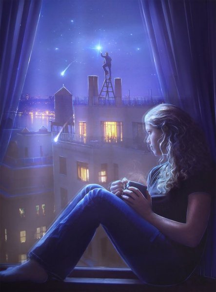 Девочка у окна зима