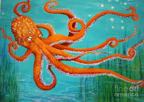 Морские обитатели для детей осьминог