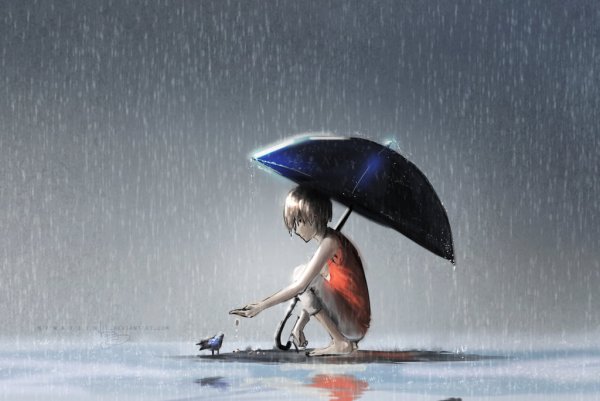 Человек в мокрой одежде