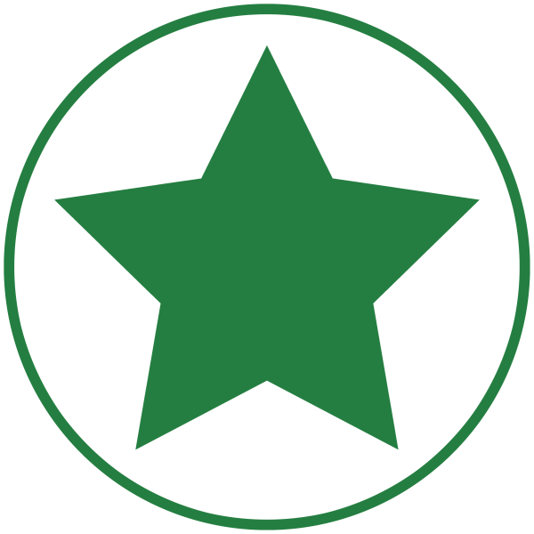 Зеленая пятиконечная звезда