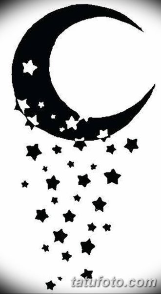 Луна и звезда эскиз