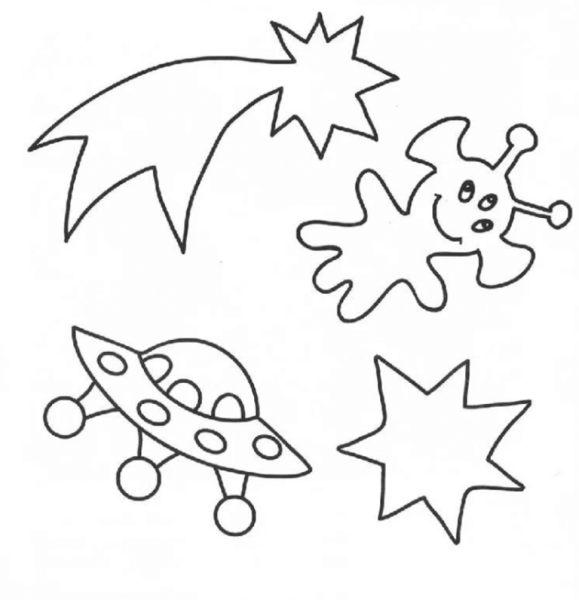 Трафареты на тему космоса для детей