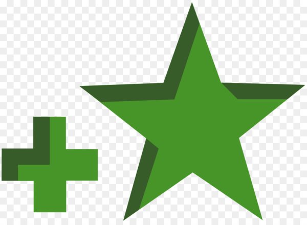 Зеленая звезда на прозрачном фоне