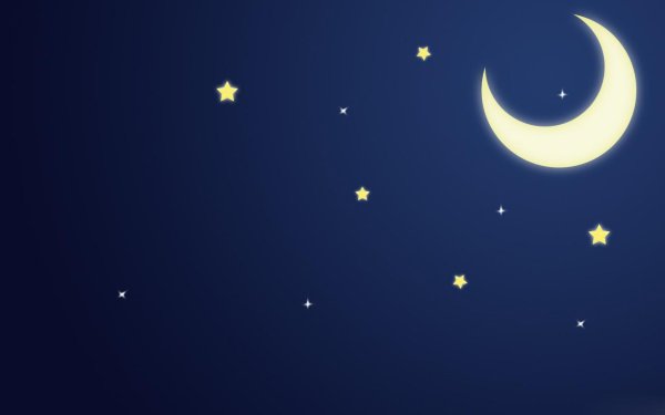 Звездное небо с луной