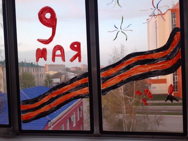 Вечный огонь и ветки снизу украшение окон