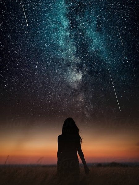 Девочка и звездное небо