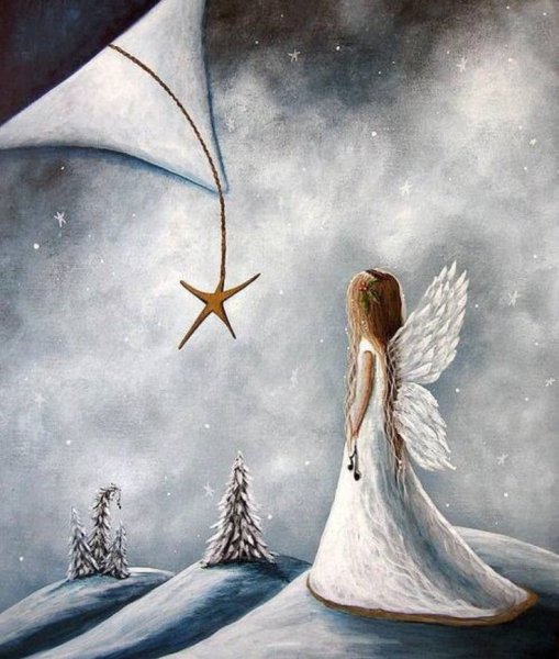 Ангелочек на белом фоне