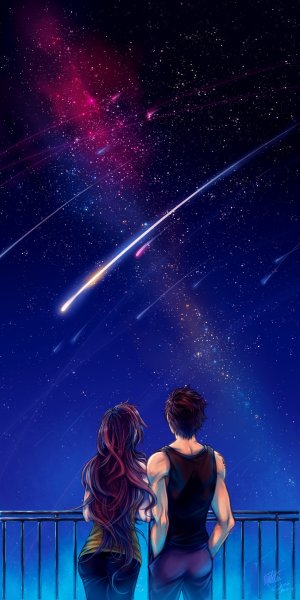 Девушка ночь звезды