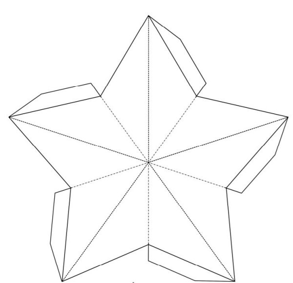Объемная звезда из бумаги для декора помещения к праздникам