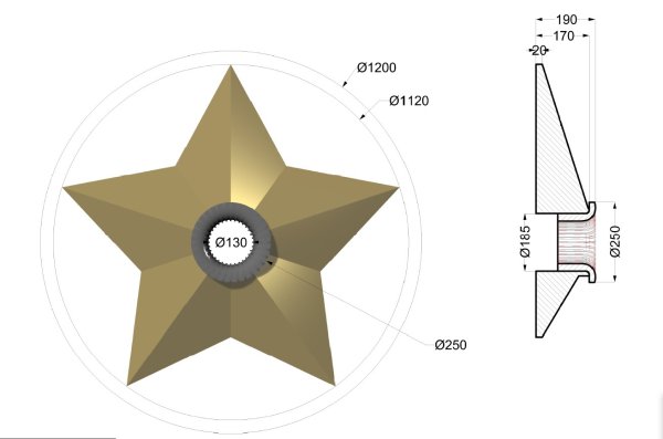 Объемная пятиконечная звезда
