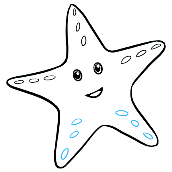 Морская звезда карандашом