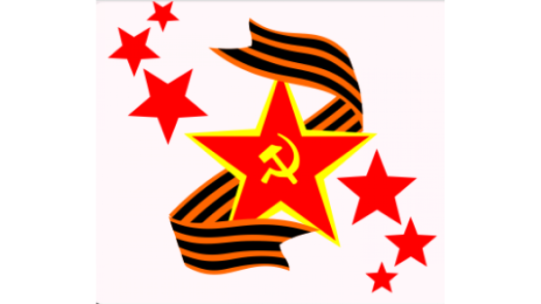 Гвоздики в георгиевской ленте векторные