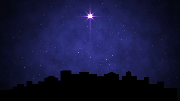 Звездное небо с Вифлеемской звездой