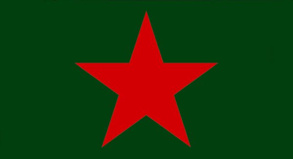 Красная звезда на зеленом фоне