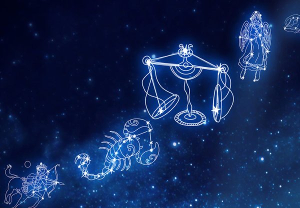Созвездие весы на черном фоне