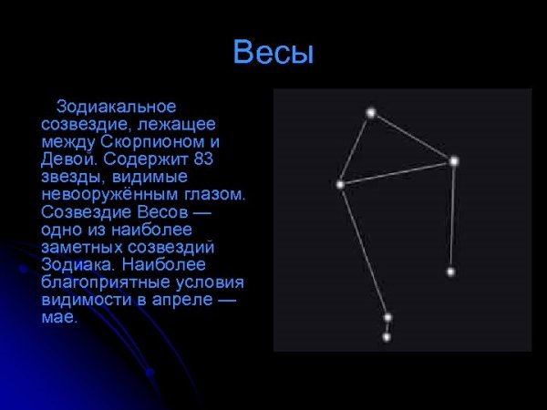 Созвездие весы краткое описание