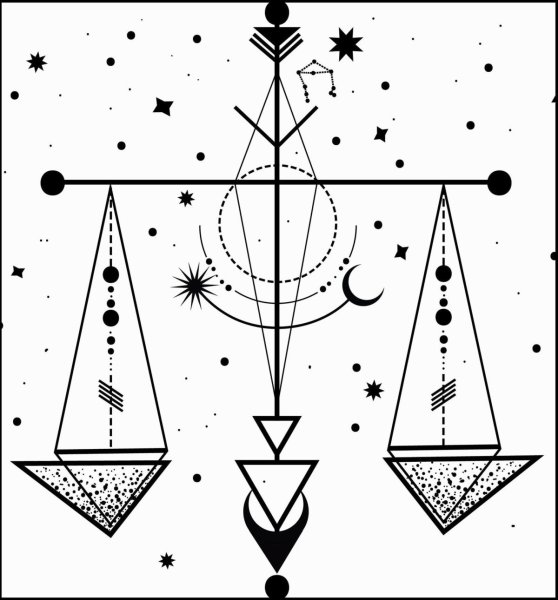 Татуировка эскиз знак зодиака весы Созветие