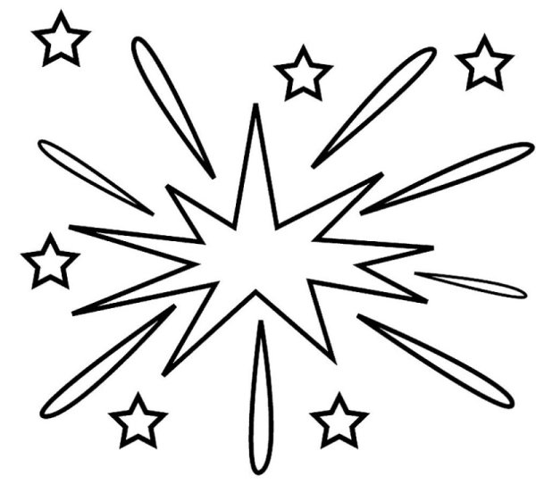 Салют раскраска