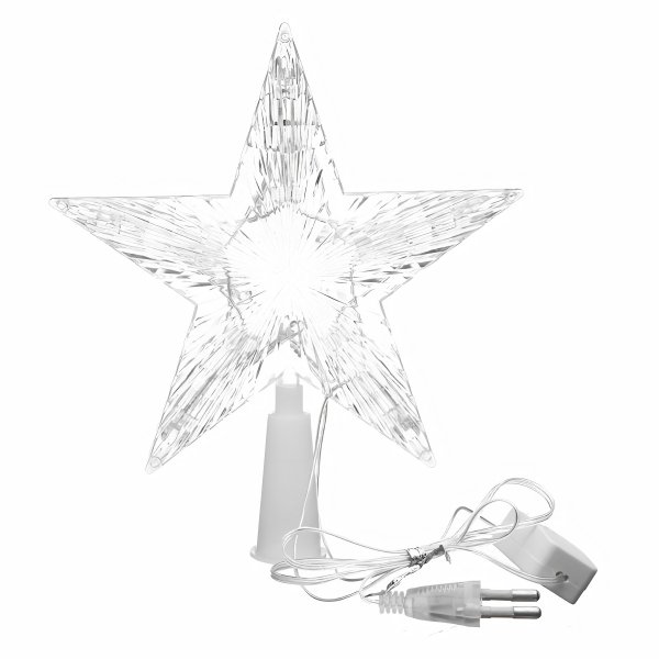 Наконечник на елку звезда Syda-0419117, белый свет, 20 ламп, 22 см