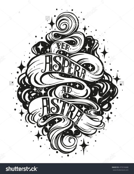 Per aspera ad Astra леттеринг