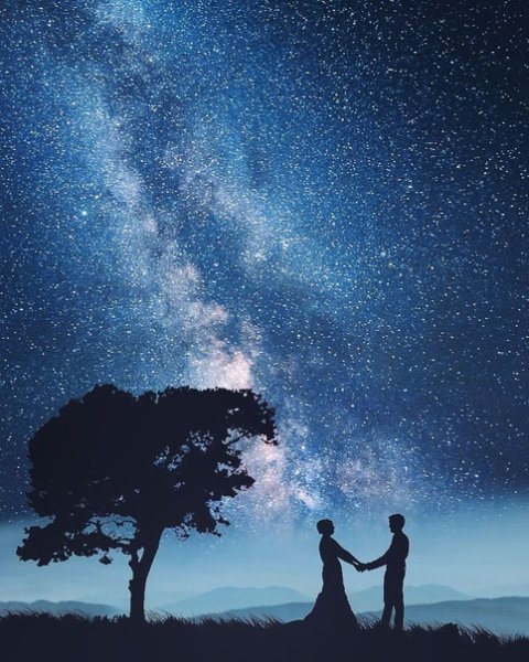 Звездное небо и пара