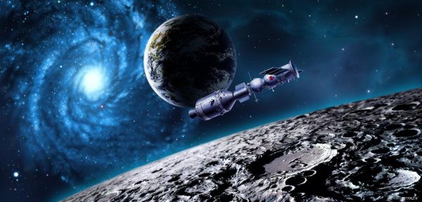 Спутник на фоне звезд