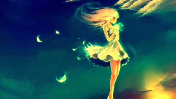 Аниме девушка на обрыве