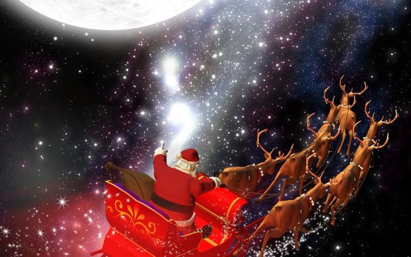 Санта Клаус на санях