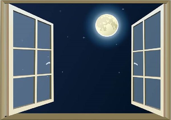 Окно ночь рисунок