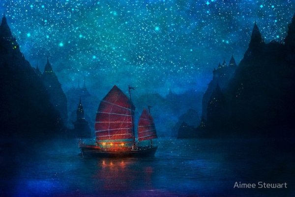 Корабль ночь звезды