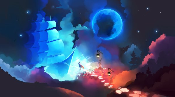 Парусник в небе арт