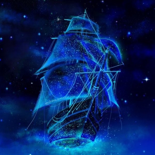 Корабль в небе арт