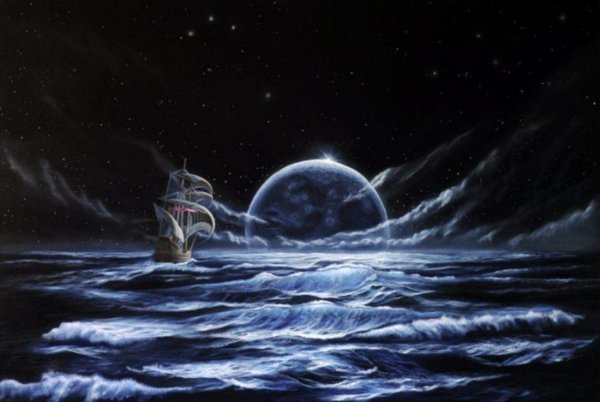Морской корабль в космосе