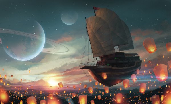 Корабль в облаках