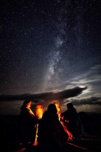 Костер ночью