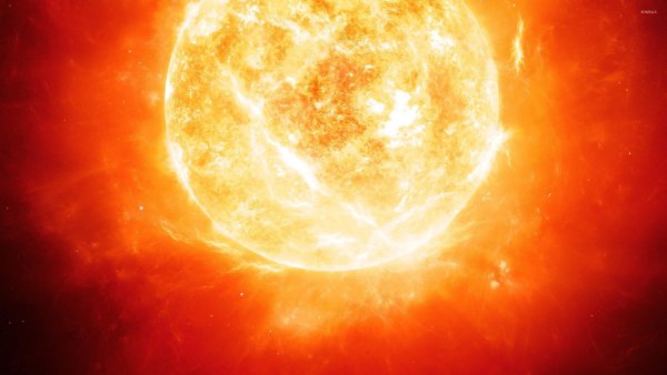 Uy Scuti звезда и солнце