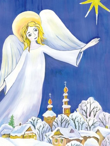 Рисунок на тему Рождество