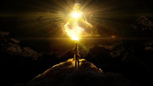 Ночной лес со звездами