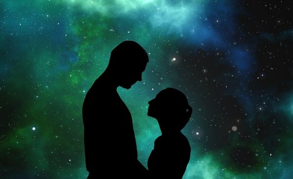 Мужчина и женщина космос