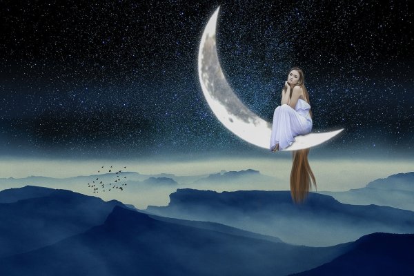 Девушка на обрыве арт