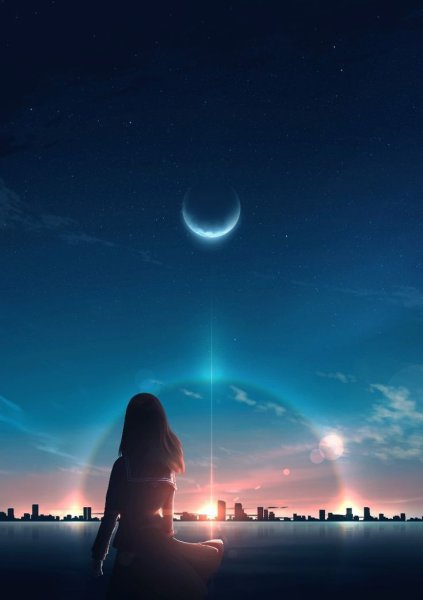 Девушка ночь звезды