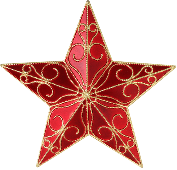 Звезда на елку на прозрачном фоне