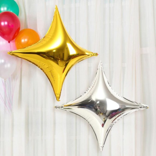 Шар фольга звезда четырехконечная