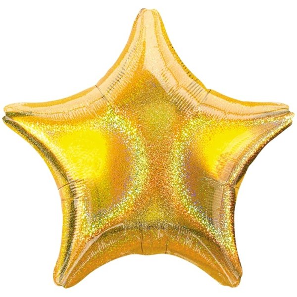 Шар звезда, золото, голография