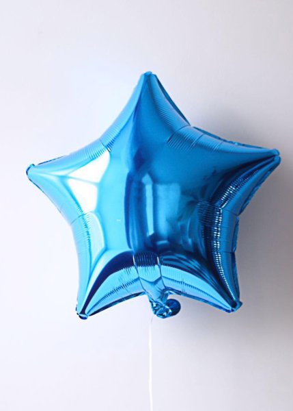 Синяя звезда фольгированная 32"