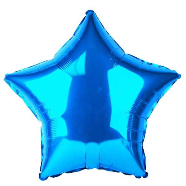 Синяя звезда фольгированная 32"